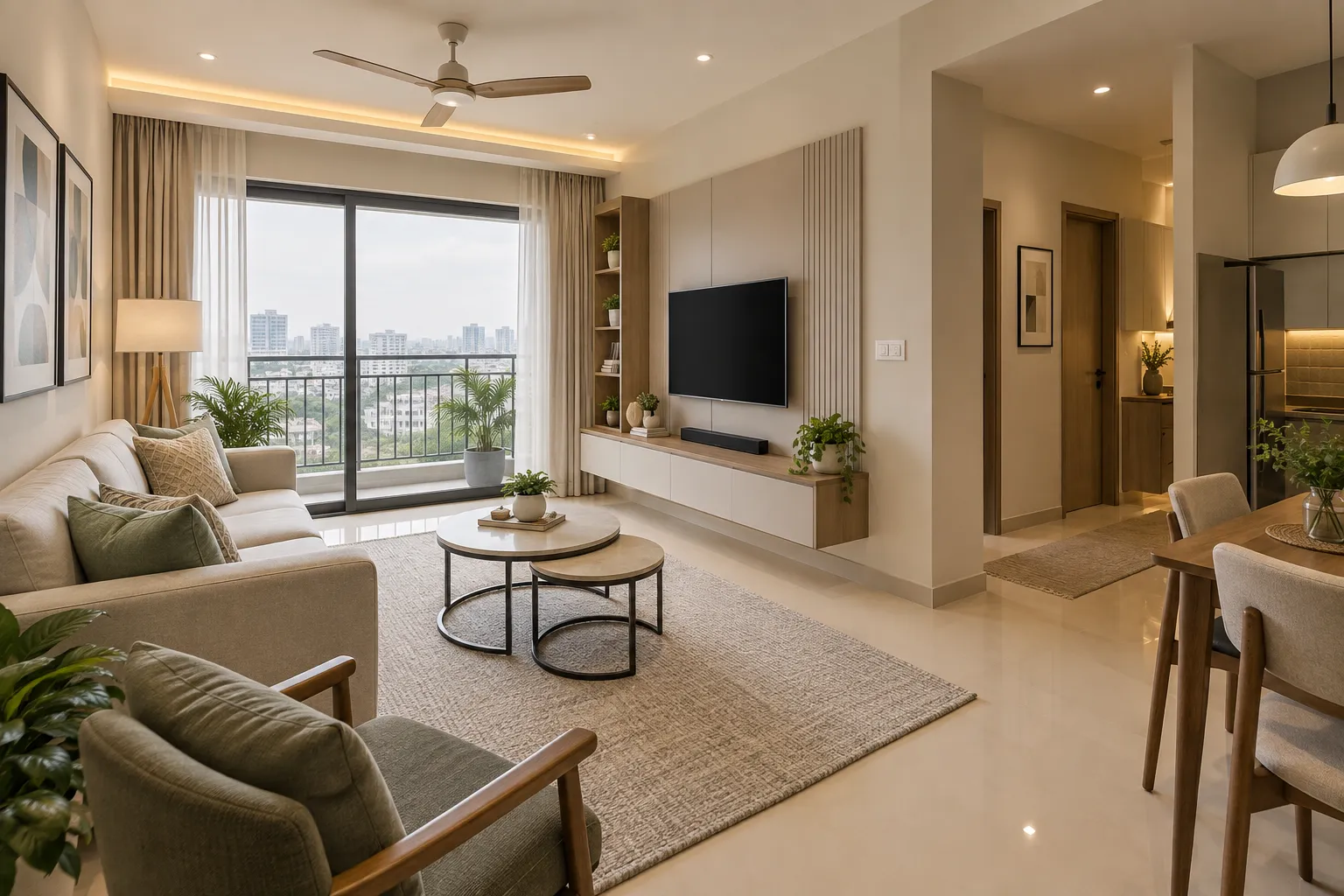 2BHK Living Room Interior Bangalore